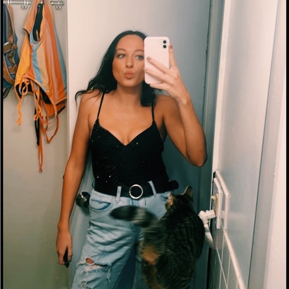 Windsor Tops - Windsor Twisted Angel Embroidered Bodysuit size M